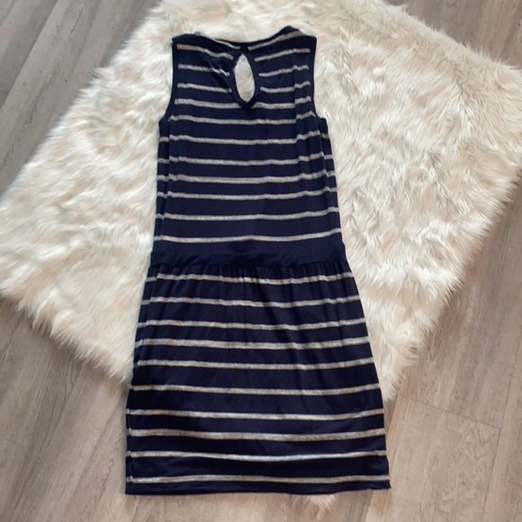 Navy Blue/Heather Gray Dakini Striped Tank Dress. (Small) - Picture 5 of 6